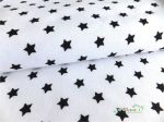 Bawełna 50cm x 150cm - Czarne gwiazdki na białym tle