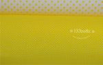 Bawełna 50cm x150cm - Białe kropki na żółtym tle