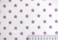 Bawełna 50cm x 150cm - Lawendowe gwiazdki na białym tle