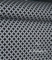 Bawełna  50cm x 160cm  - Maroko małe- czarno-białe