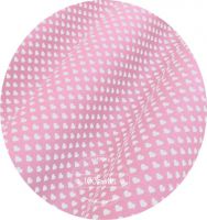 Bawełna 50cm-150cm- Białe  serduszka na różowym tle